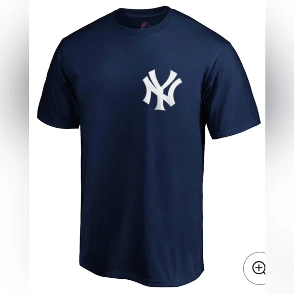 Majestic New York Yankees Didi Gregorius Navy Blue Number 18 Cotton T Shirt - Picture 2 of 9